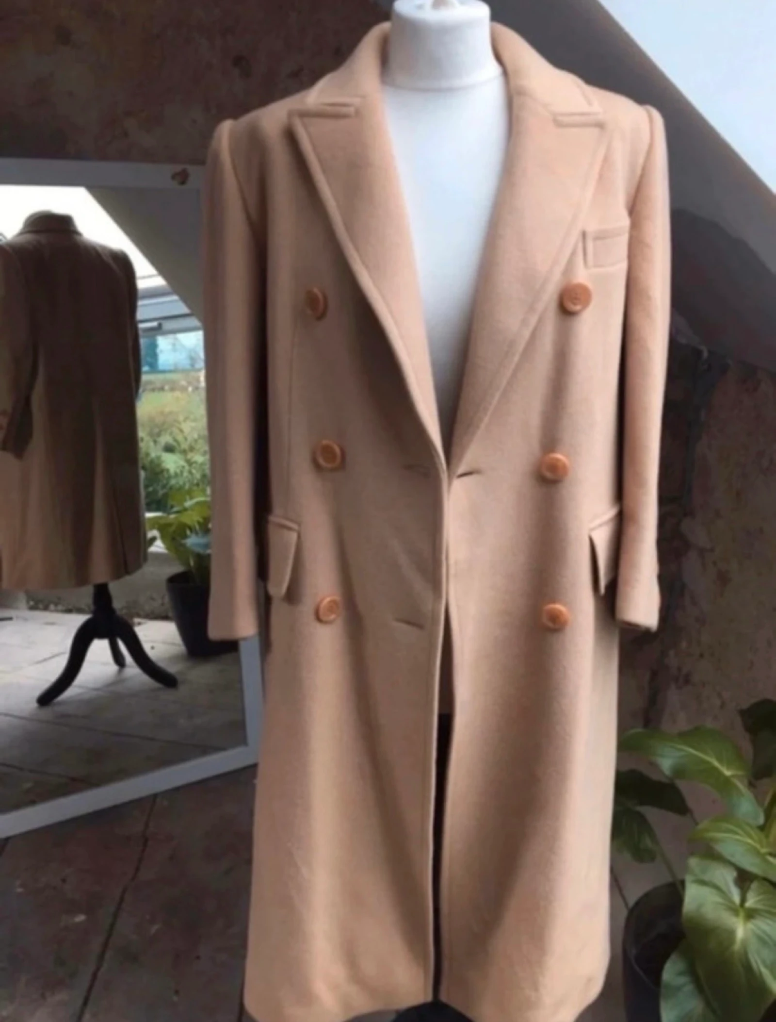Marilyn de Perel manteau long en laine angora cachemire 